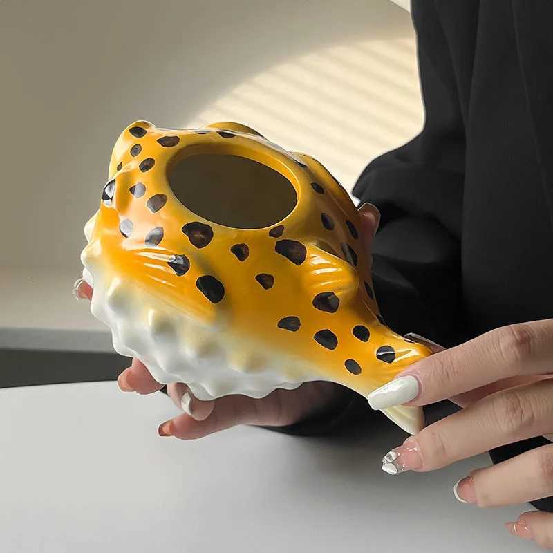 Creative Hawaii Tiki Ceramic Cup Personzed Bar Animal Cocktail Cup Tiki Cup Cute Pufferfish Tiki Mug Party Cocktail Glass C251210