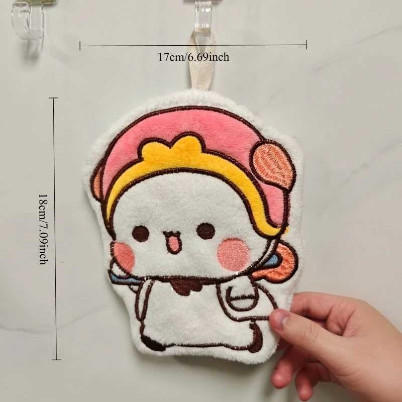 Cute Panda Bubu Dudu Cartoon Hand Towel Soft Bear Double Layer Thick Absorbent Coral Fleece Hanging Towel for Home and Travel C251210