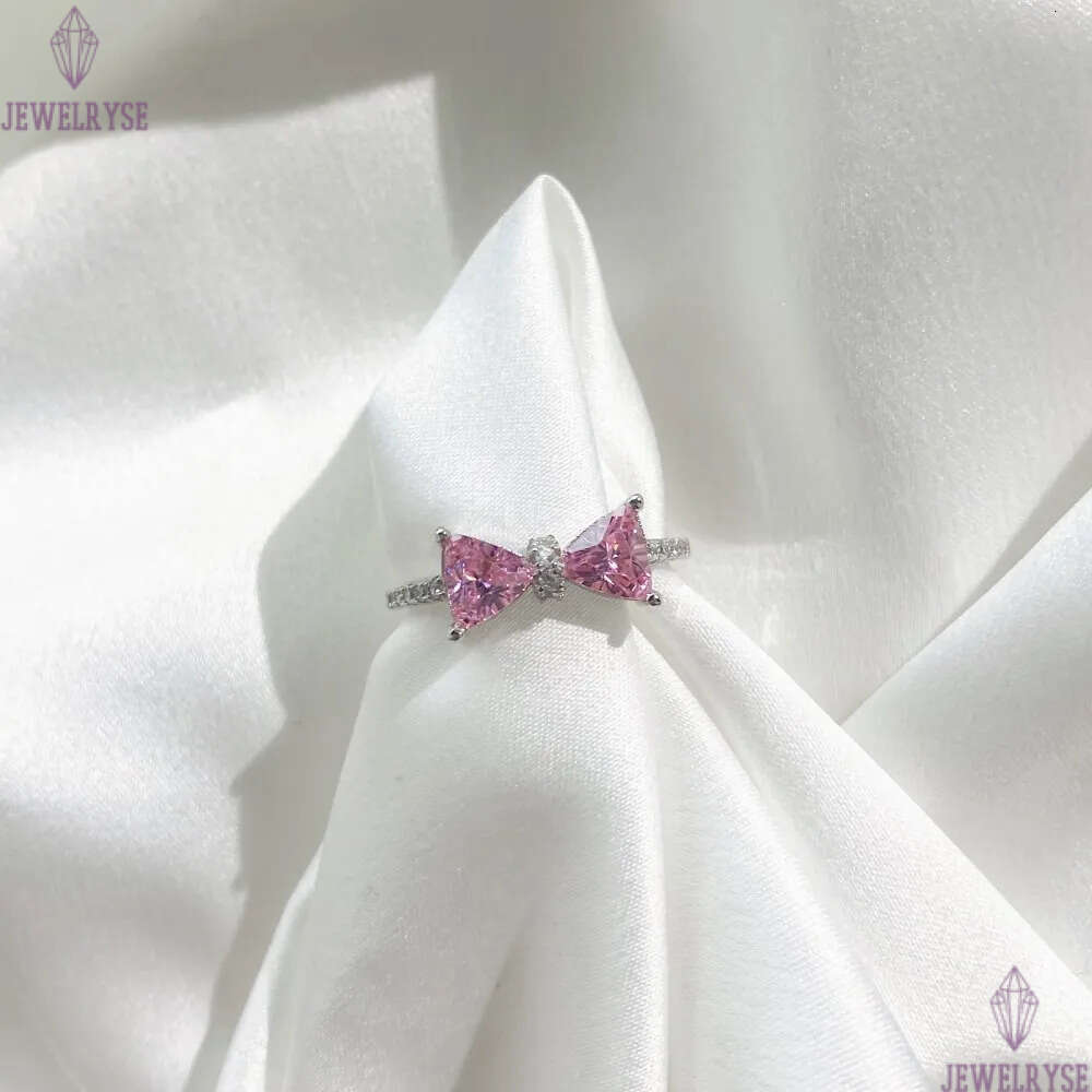 S925 sterling silver bowknot designer ring for women girls lovely bow knot luxury cz zircon stone charms elegant rings jewelry