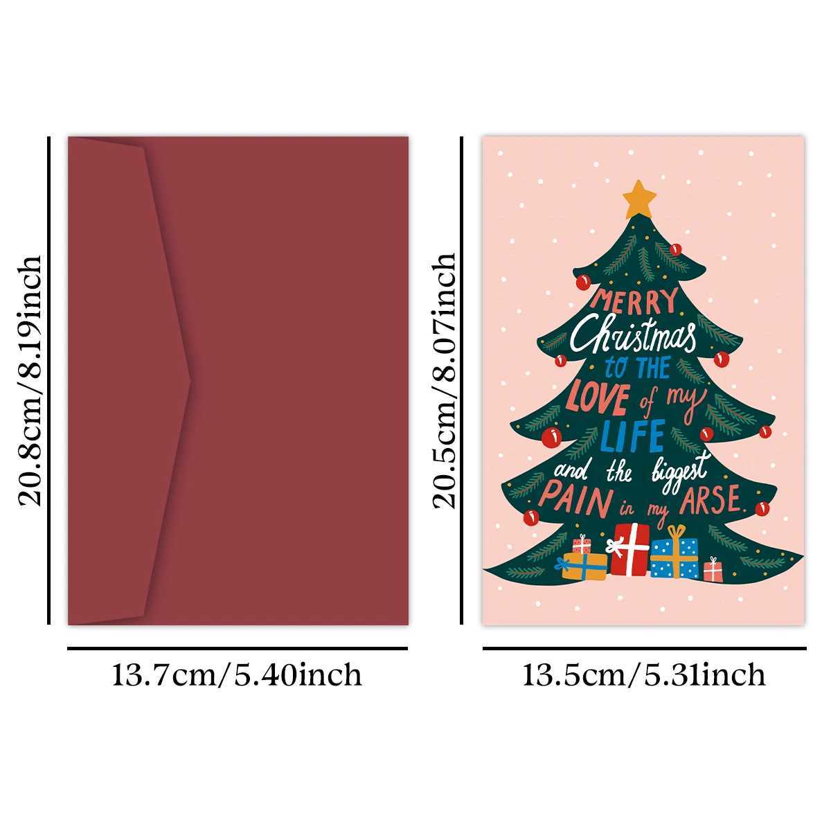 1PC Sweet Christmas Card Merry Christmas To The Love Of My Life Card with EnvelopeThank You CardsChristmas Gifts for HimHer H251210