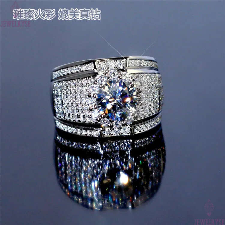 Stunning Handmade Band Rings Fashion Jewelry 925 Sterling Silver Popular Round Cut White Topaz CZ Diamond Full Gemstones Men Wedding Ring Gift