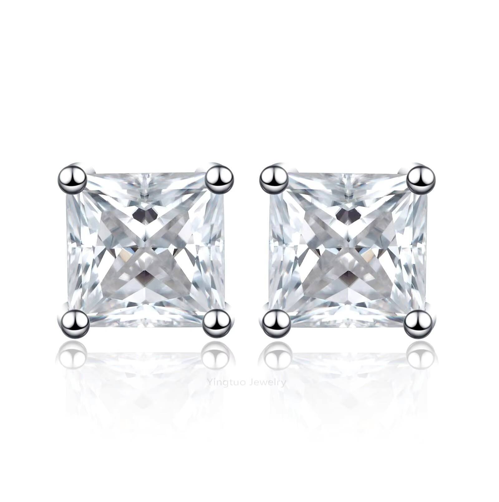 Hip-hop 5mm/65mm/8mm Moissanite Diamond Earings Jewelry Women 925 Silver Moissanite Stud Earrings