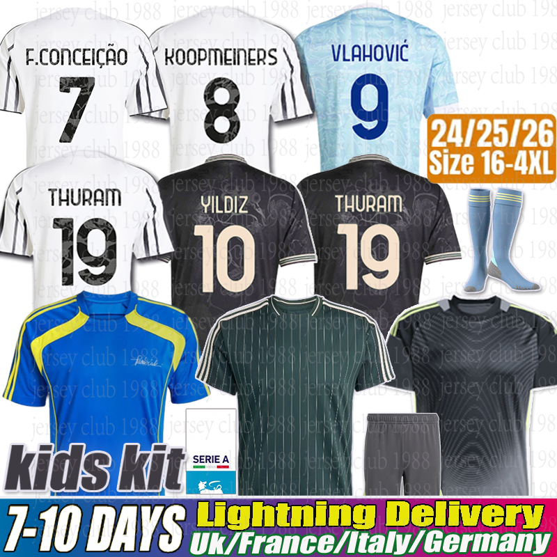 Yildiz Soccer Jerseys Thuram football jersey Koopmeiners football kits Vlahovic Football Shirts David Locatelli Bremer F.Conceicao jersey 25 26 24 Yildiz jersey