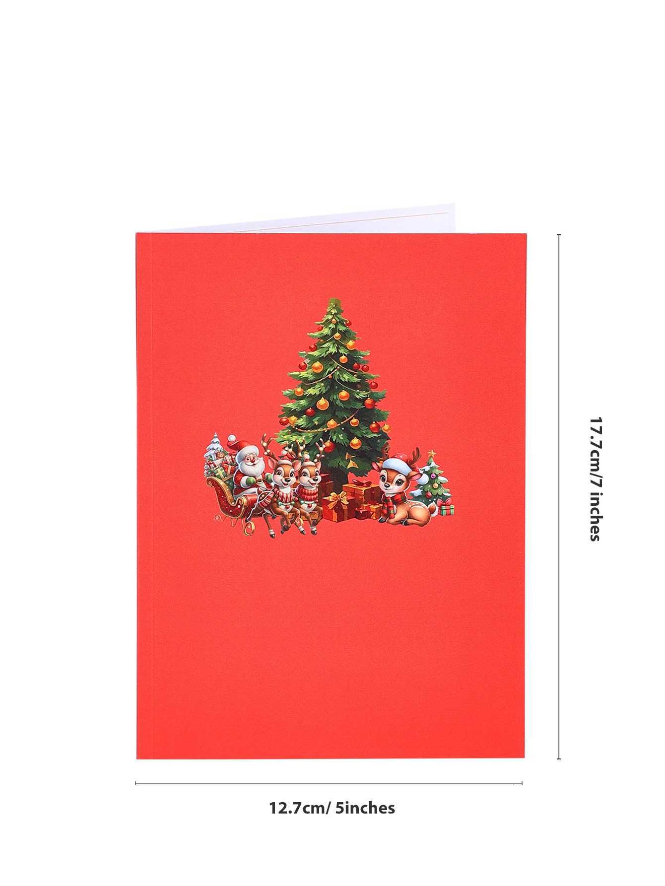 Christmas 3D Up Greeting Cards Festive Xmas Decoration Birthday/Christmas Gift for Her/Him Party Supplies Favors H251210