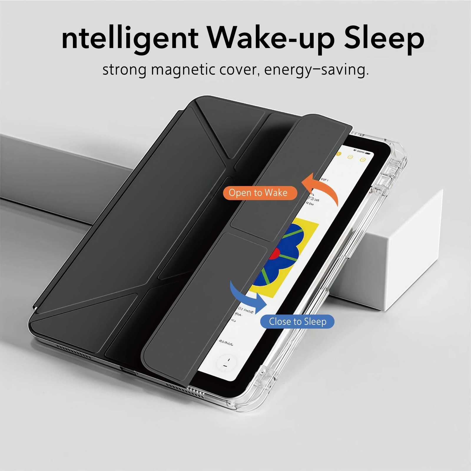 for iPad Air 4/5/6/7 M2 M3 Y-Shaped Stand CaseSlim Stylish Clear for ipad Case with Pencil Holder Mutil Angles Folding Cover H251210