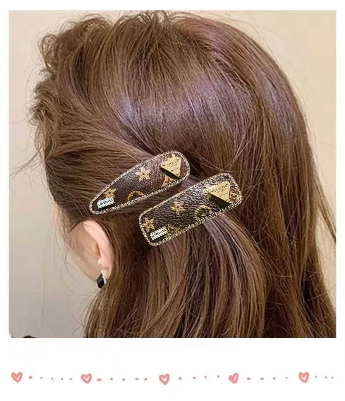 Luxury Y2K Best Seller Hair Clips for Bangs French Retro Print Side Hairpins Elegant Prum 2025 Hot S Tren Accories Y251210