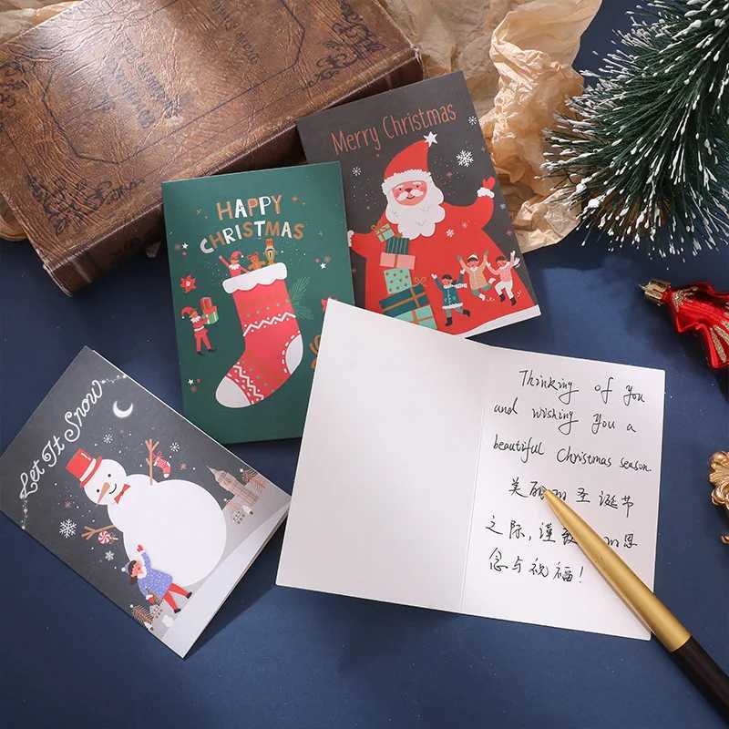 Christmas Cards 8pcs Merry Christmas Cards with Envelopes and Stickers Happy Christmas In 8 Templates Xmas Greeting Cards To All H251210