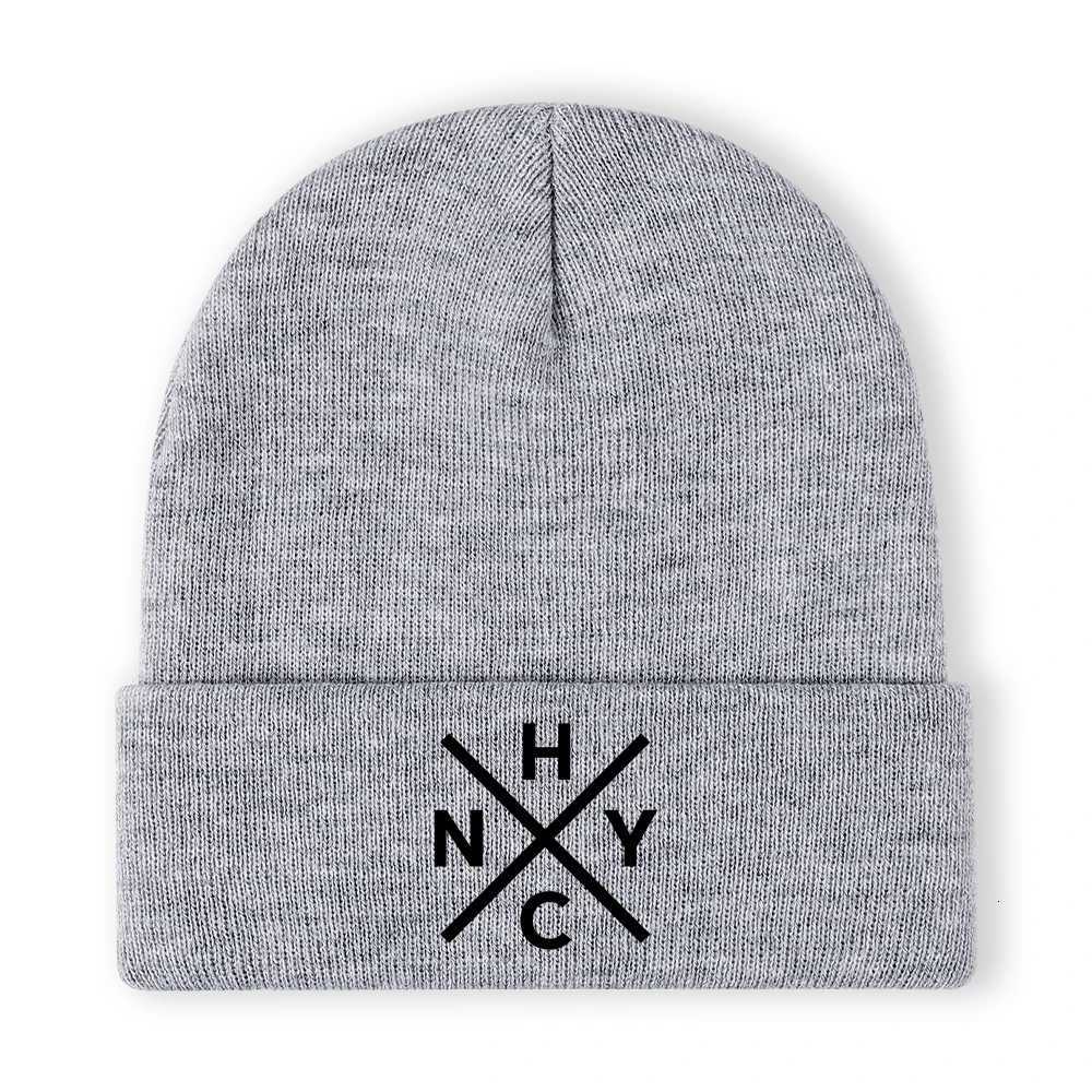 Luxury 1pcHNCY Embroidered Beanie Soft Stretchy Lightweight Winter Hat for Men Women Outdoor Hip Hop Fashion Y251209