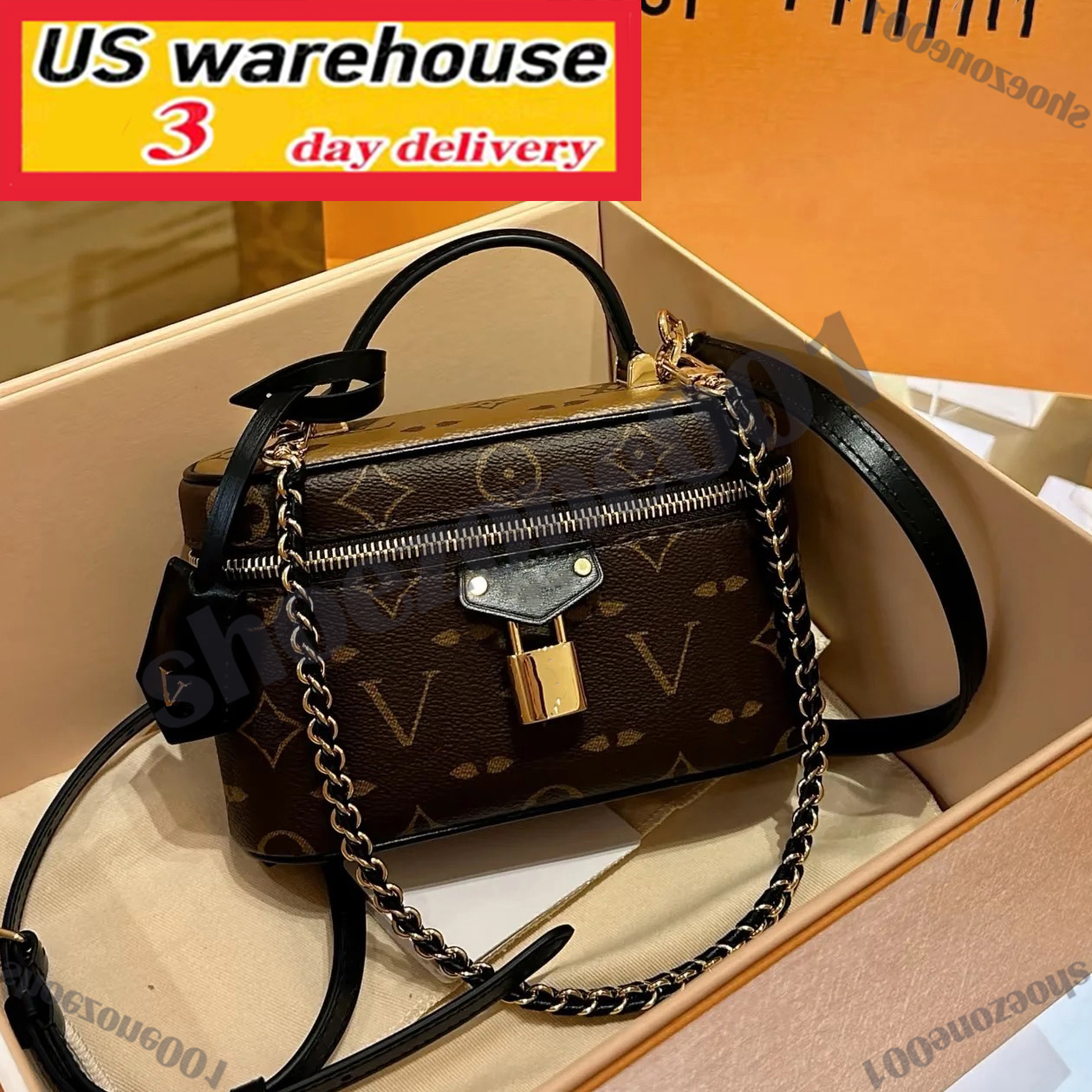 10A lvs bag Makeup Bag Vanity Chain Pouch Pochette Accessoires Catchy Multi Pochette M47125 designer bag shoulder bag crossbody bag NANO DIANE luxury vintage vutton
