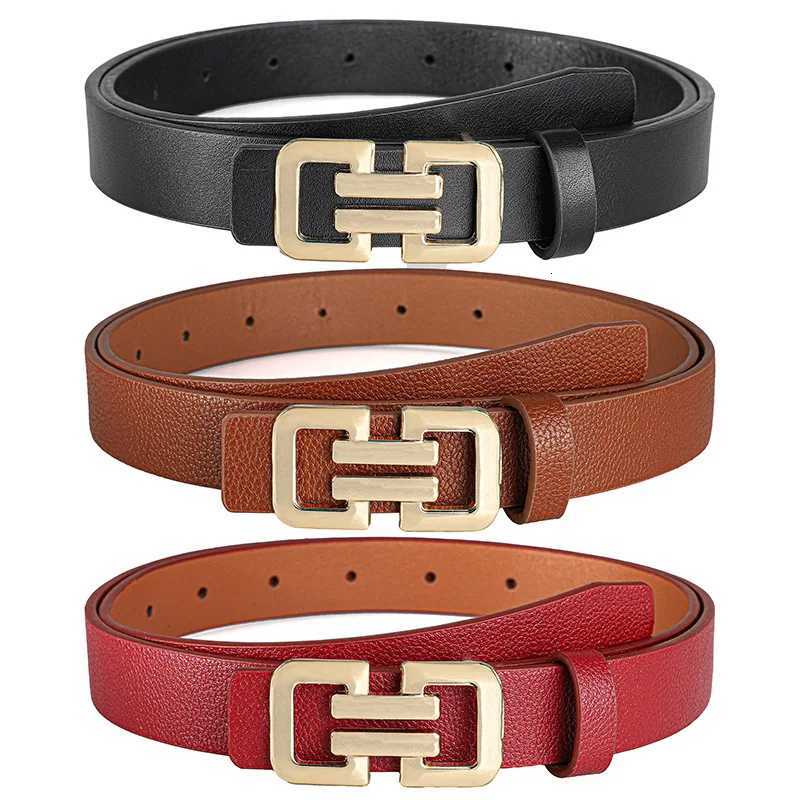 Luxury Womens Faux Leather Belts with Golden Buckle - Adjustable Casual Thin Belt for Jeans Pants Skirts - Durable Fashion Accessory Y251210