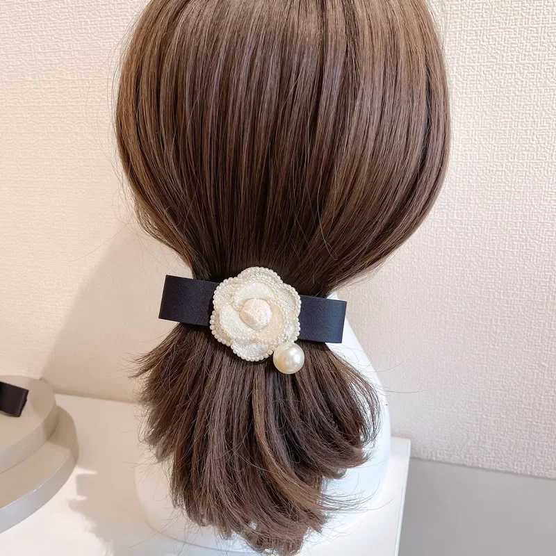 Classic lia wer Pearl Hairpins Hair Clip Bow for Wen Spring Clip Ponytail Houndstooth Heaear Korean Hair Accories Y251210