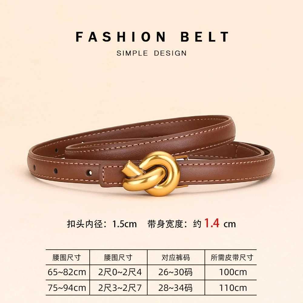 Luxury New womens leather belt fashion simple thin waist belt versatile decoration high-end sense of pants belt Y251210