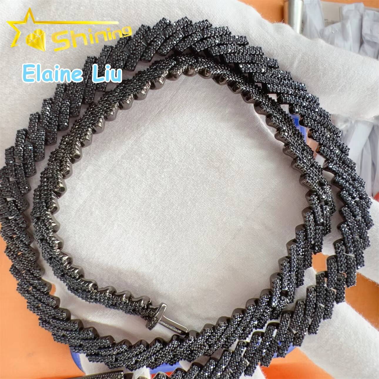 10MM Sterling Silver 925 Hip Hop Miami Cuban Necklace Jewelry VVS Moissanite Cuban Link Chain Necklace