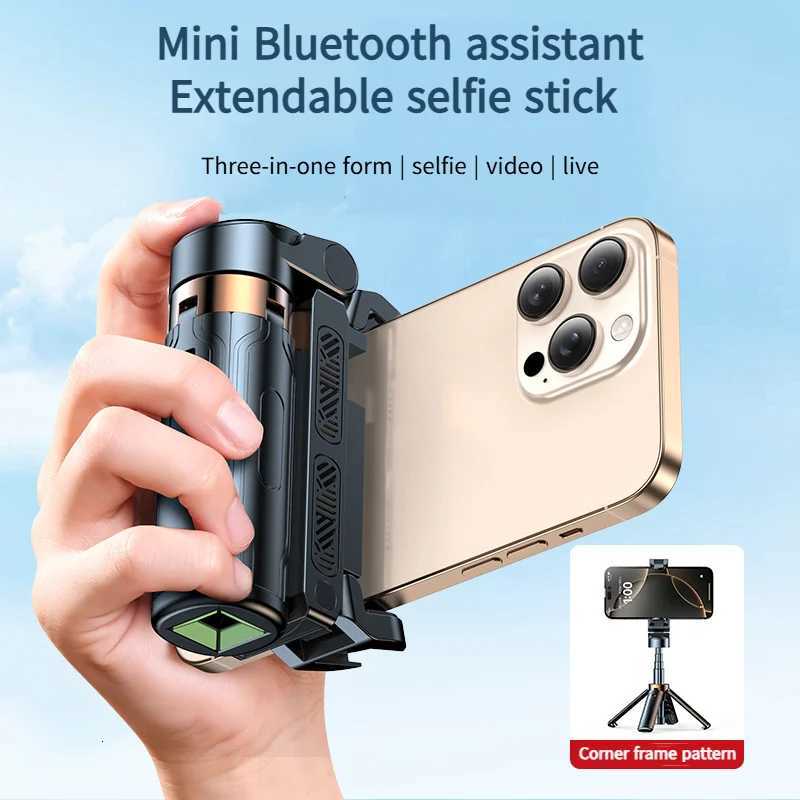 Portable Mini Phone Holder Handle Tripod Selfie Stick Remote Control for Phone Vlog Livestreaming Photography Holder C251210