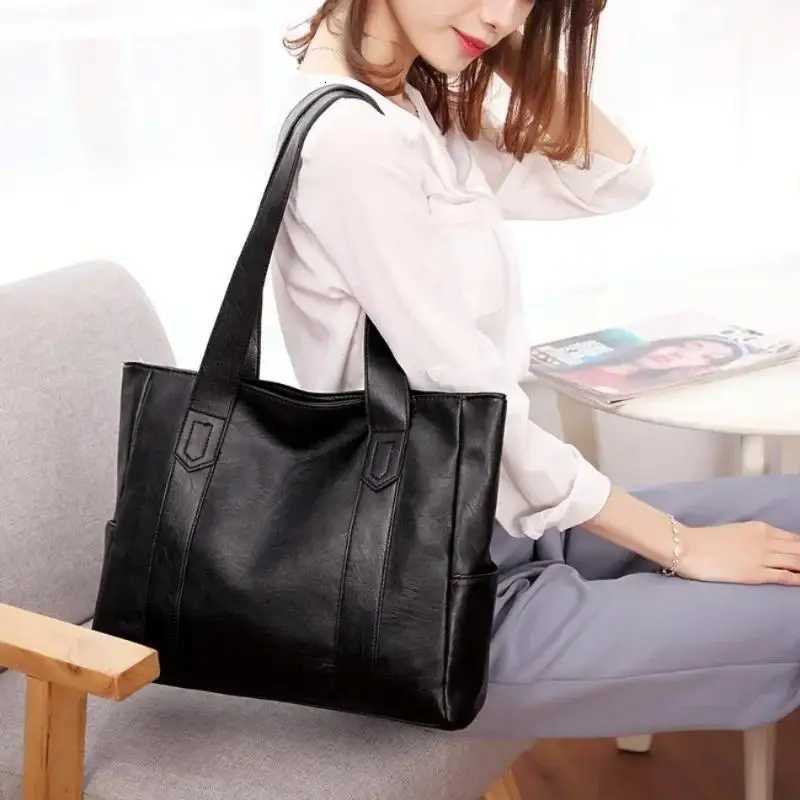 Fi Design Wen Solid Color Shoder Bag Soft Pu Leather Cmute Large Capacity Casual Tote Handbag Wens Shoder Bag Y251209
