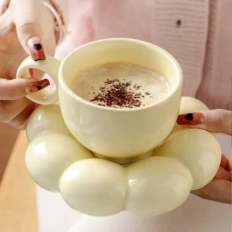 200ml Ceramic Mug Cute Cloud Decorative Plate Coffee Cup Set Creative Ceramic Cup Gift Box Modern Living Room Home Decoration C251210