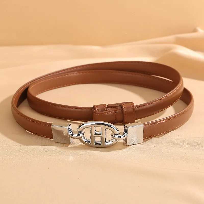 Luxury Fashionable silver buckle womens small belt high-end and versatile Instagram style decorative dress Y251210