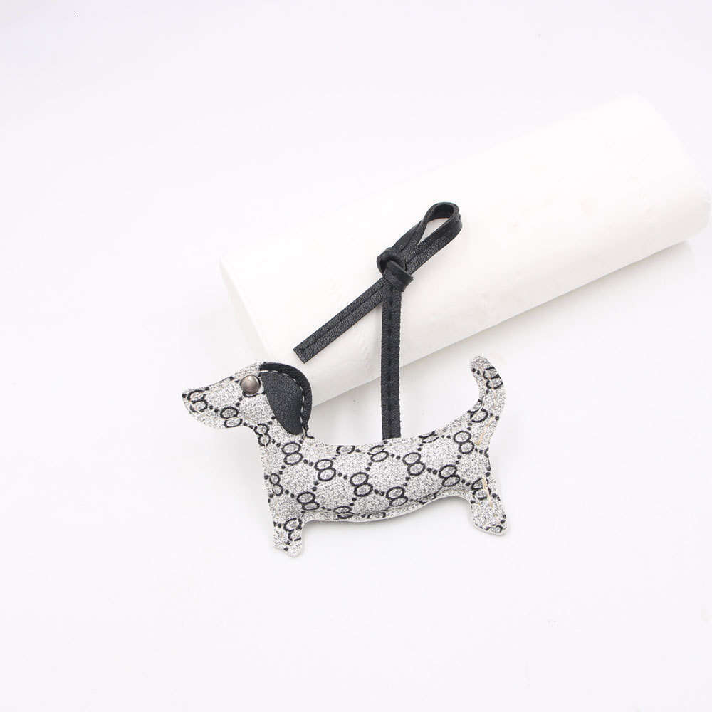 Trendy Pattern Dachshund Leather Knotted Lanyard Bag Clothing Accessories 3D Pendant