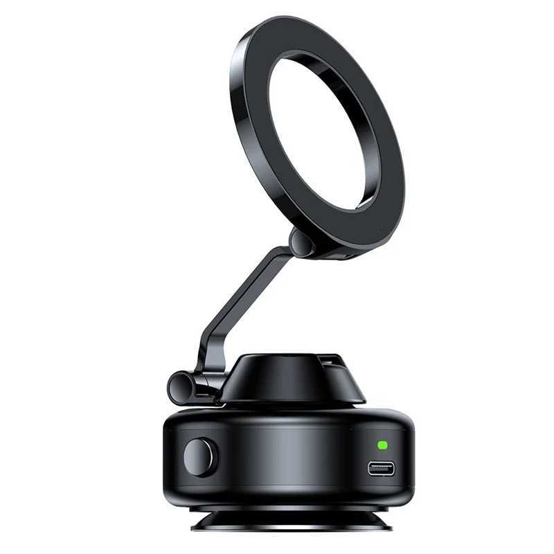 X98 Metal Electric Vacuum Magnetic Car Phone Holder 360 Rotate Mount Foldable Universal for Iphone 16 15 14 13 12 C251210