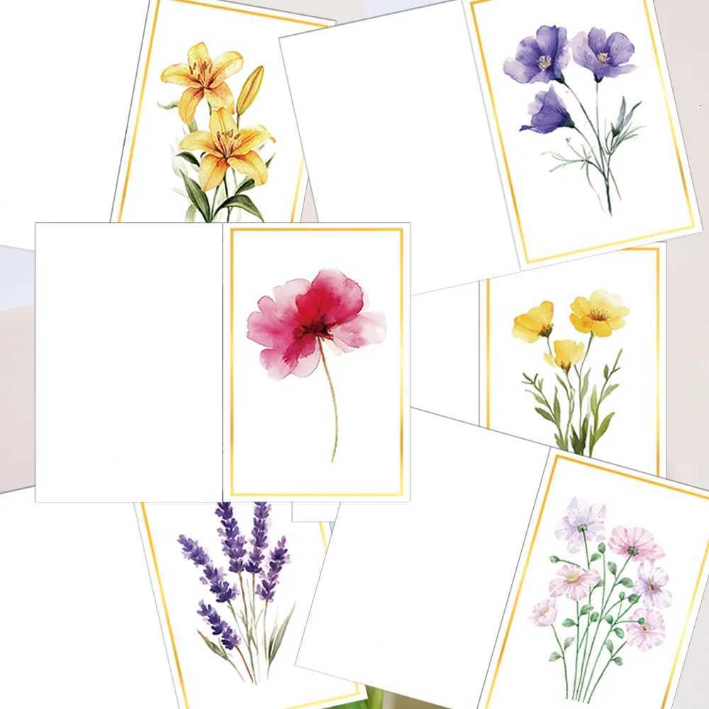 12pcs/set Vintage Floral Greeting Cards Set with Envelopes Blank Greet Cards for Wedding Birthday Party Decor H251210