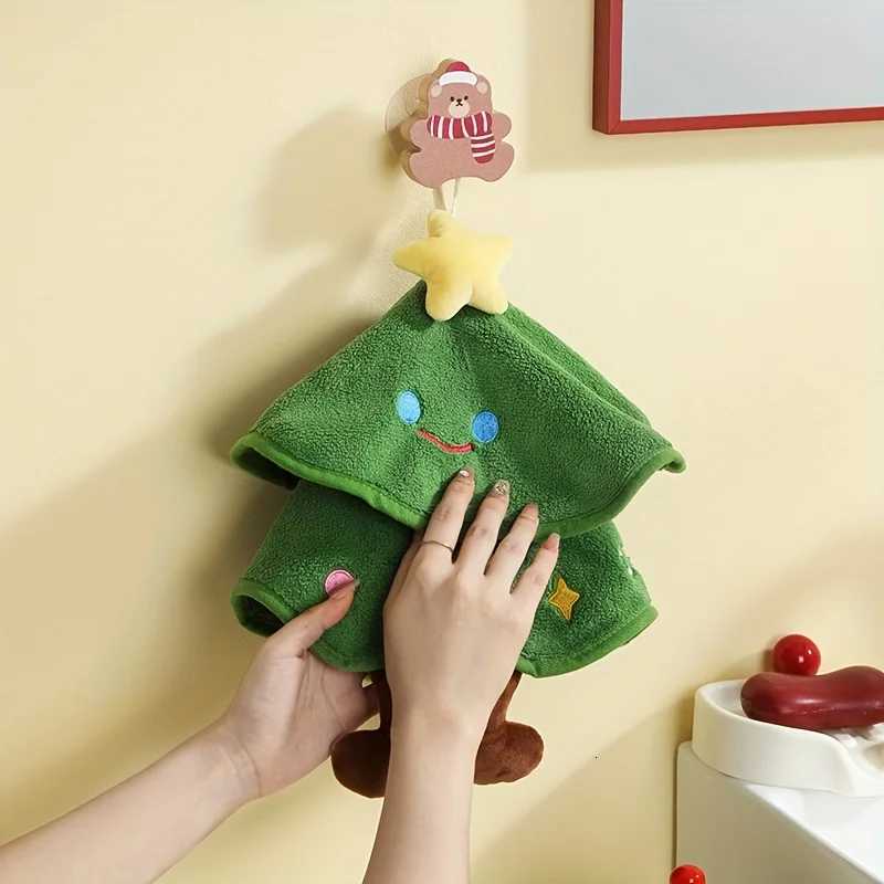 Cute Hanging Christmas Tree Decorative Hand Towel - Super Absorbent Thickened Quick-Drying Towel for Bathroom Hand Drying C251210