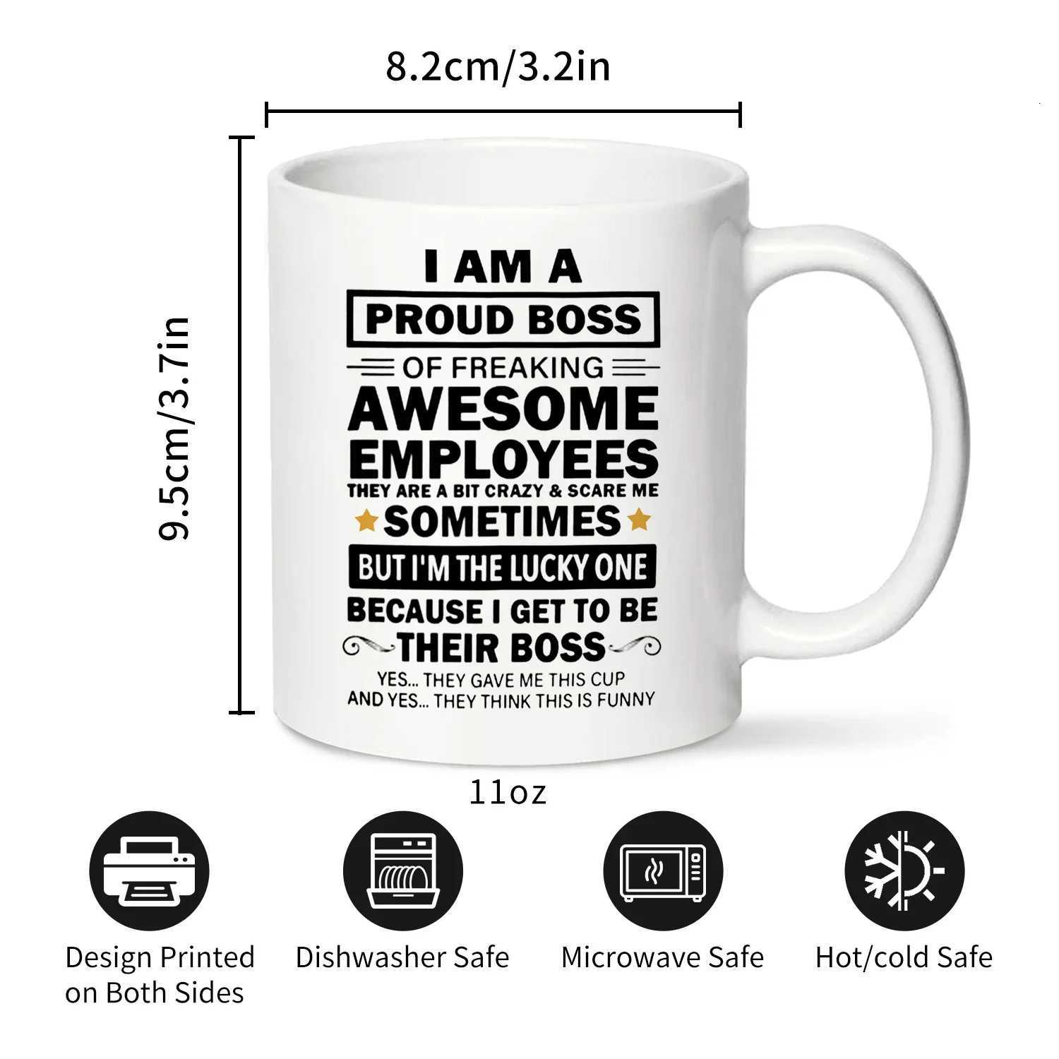 1pc Im A Proud Boss Of Awesome Employees Boss Gift From Employee Work Team Coworker Coffee MugPerfect Gift for Bosses320ML C251210