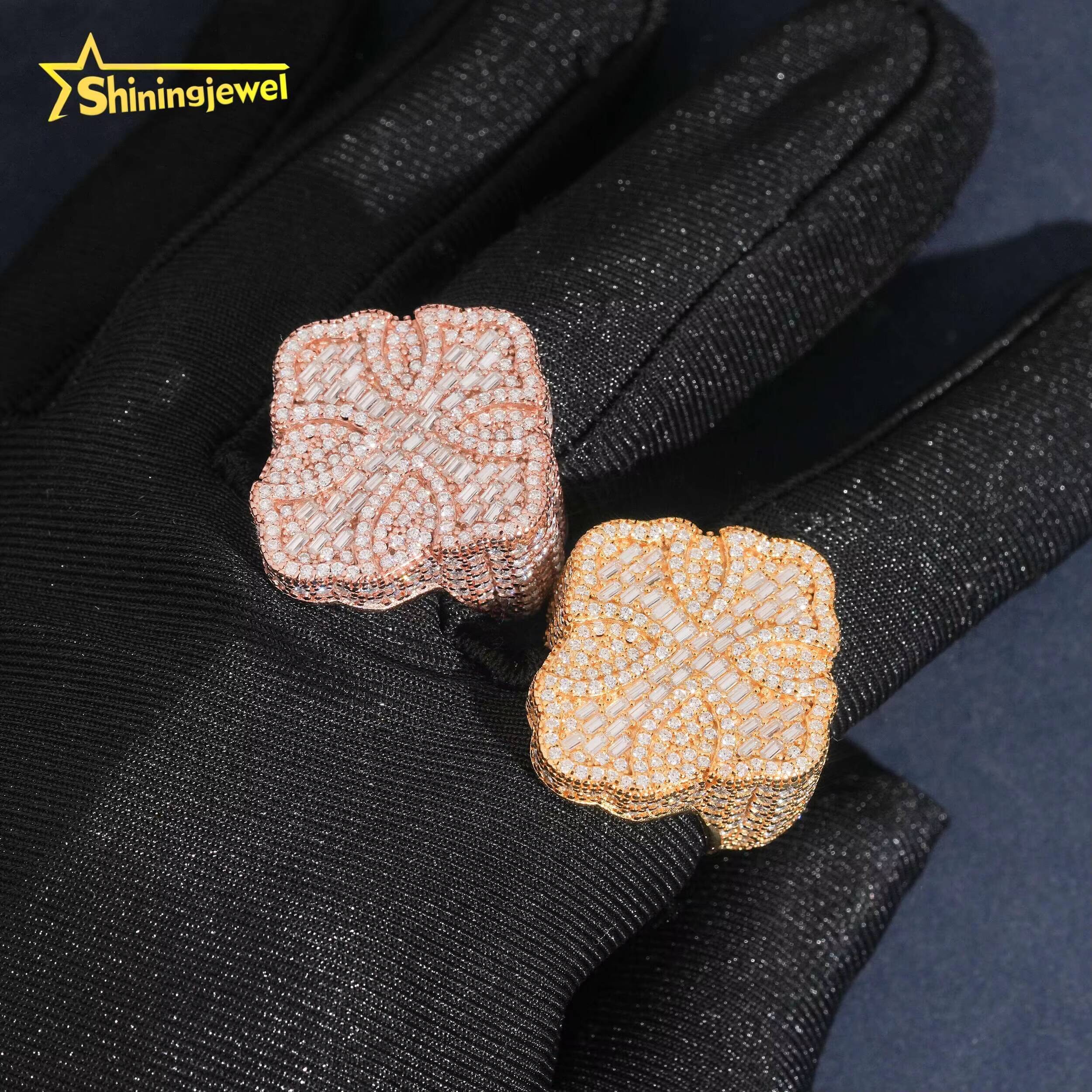 Wholesale Price Hip Hop Ring VVS Moissanite Diamond Rings 925 Silver Men Hip Hop Jewelry Cross Ring Pass Diamond Tester