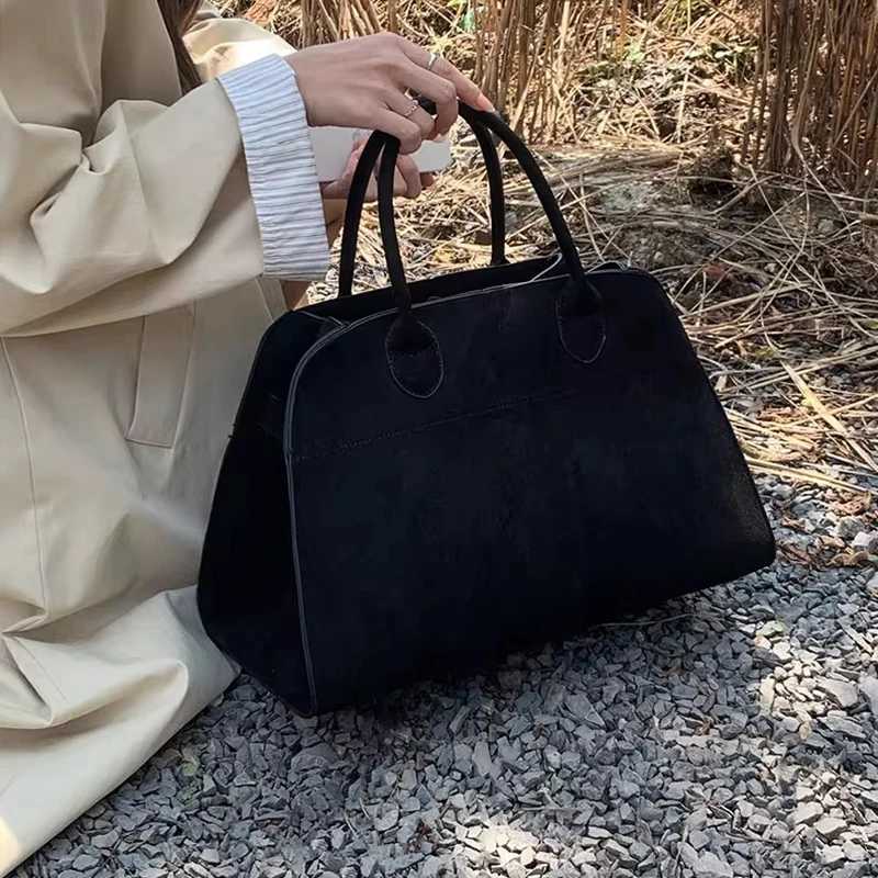 Suede Tote Bag High Quality Designer Luxury Bost Large Handbag Winter Vintage Wens Shoder Bags Y251209