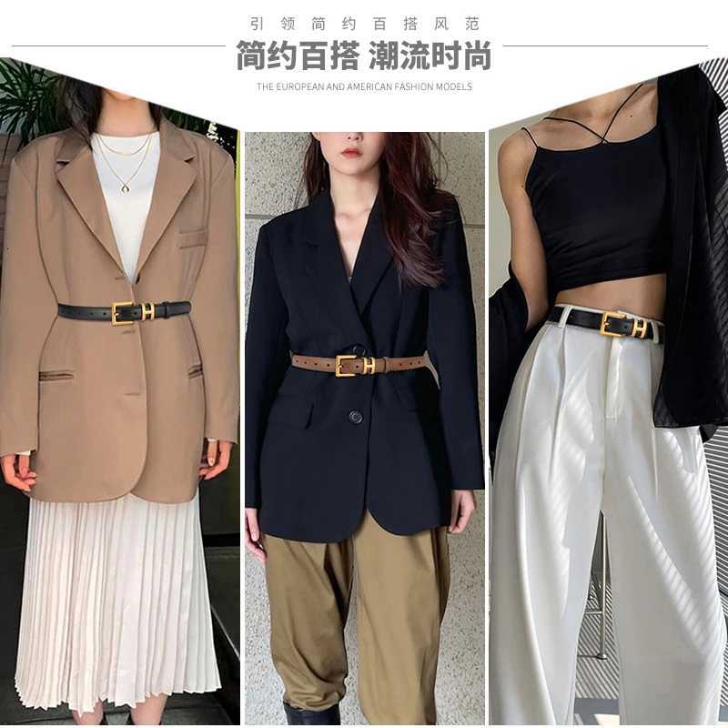 Luxury Luxury Brand Belt for Women Genuine Leather Belts with Gold Pin Buckle Fashion Decorative Belt for Coats Skirts Jeans Y251210