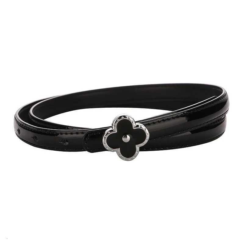 Luxury New lacquered leather thin waistband womens decorative dress with simple and high-end feel genuine leather small belt Y251210