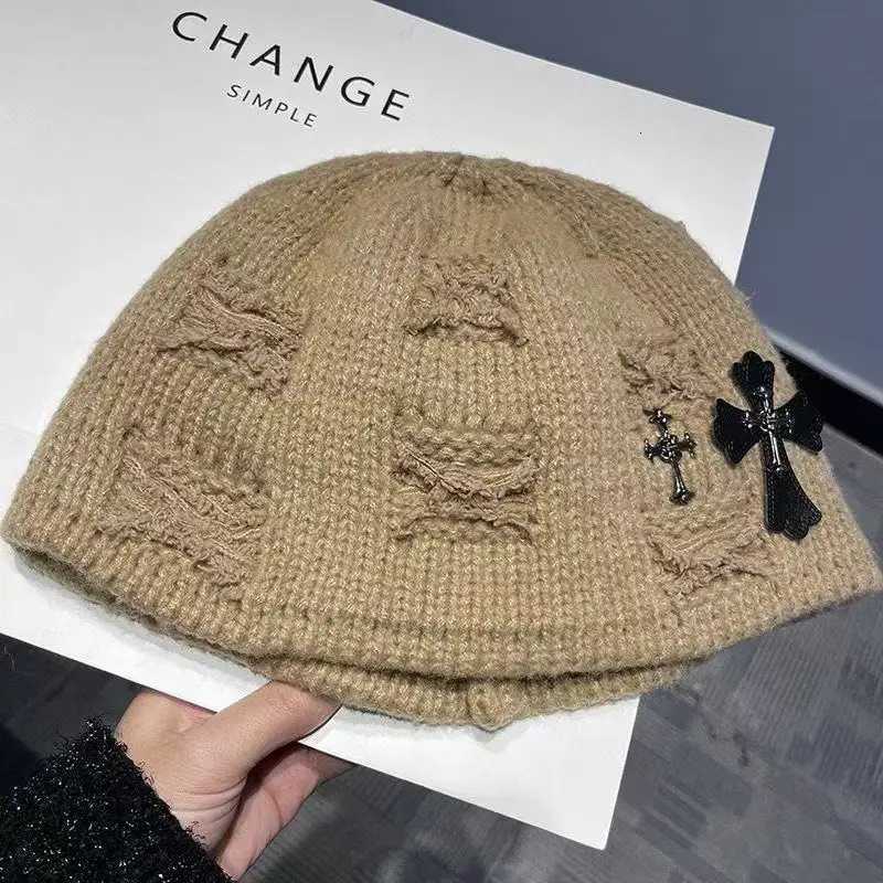 Luxury Knitted Fisherman Hat Womens Autumn Winter Fashion Retro Streetwear Bucket Hat with Leather Tag Post Apocalyptic Style Y251209