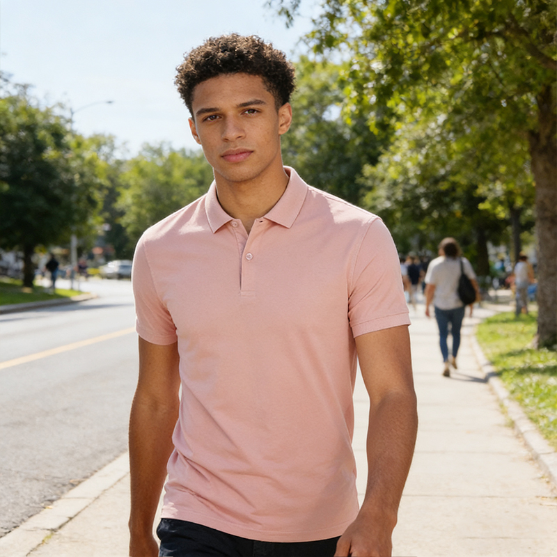 Men's Slim Fit Polo Shirt Short Sleeve Casual Golf Shirt with Collar for Daily & Business Wear CF132