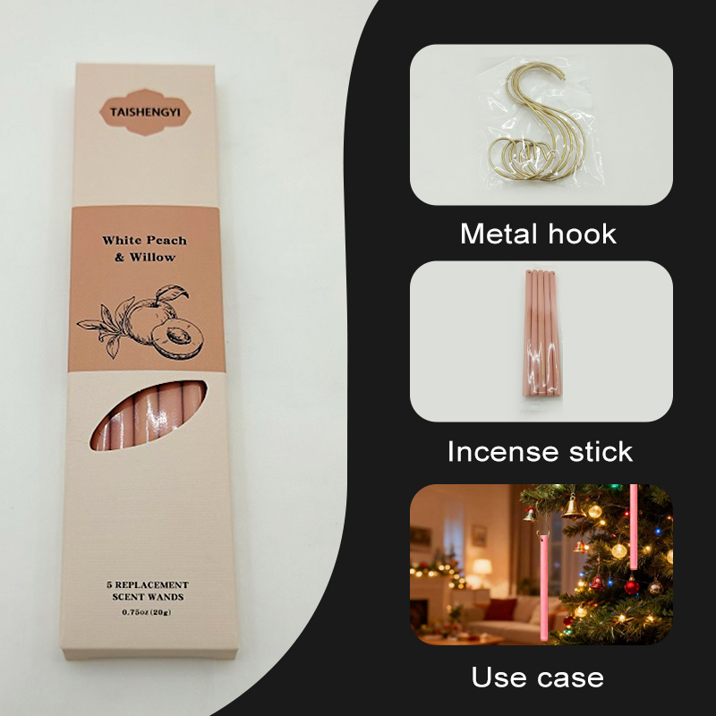 Incense Multi-Scent 5-Inch Scented Paper Sticks (5pcs + Hook) - Home & Auto Fragrance Sticks