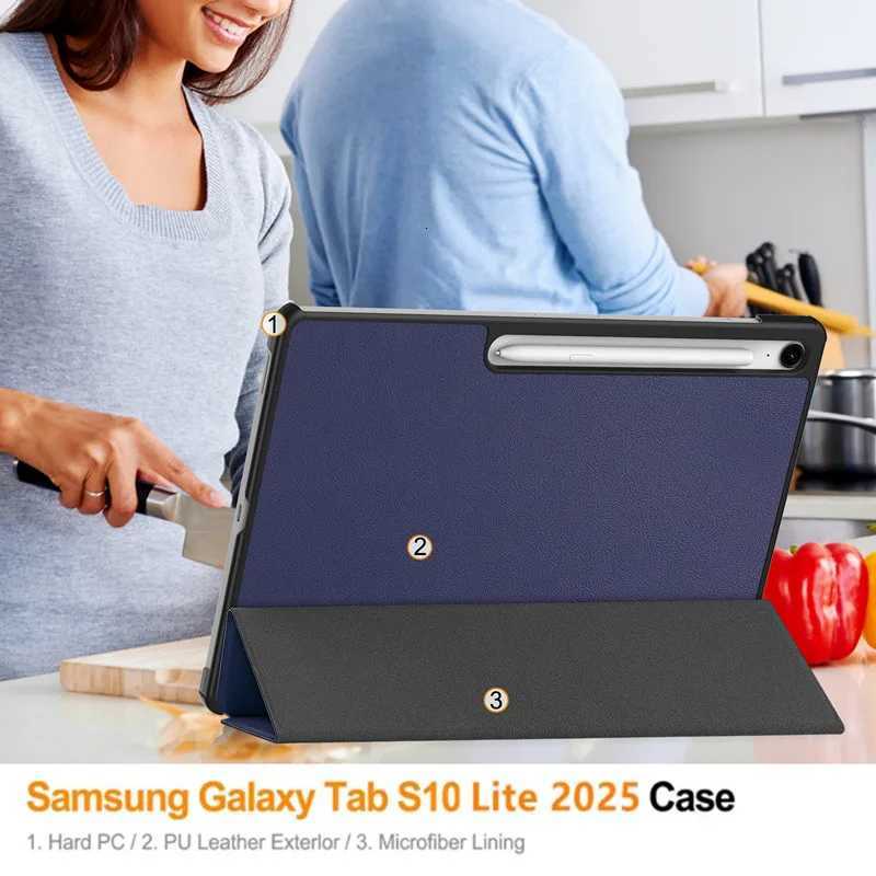 2025 Tablet Case For Galaxy Tab S10 Lite 109 inch Tri-Folding Stand Smart Leather Cover SM-X400 SM-X406B 109 Funde H251210