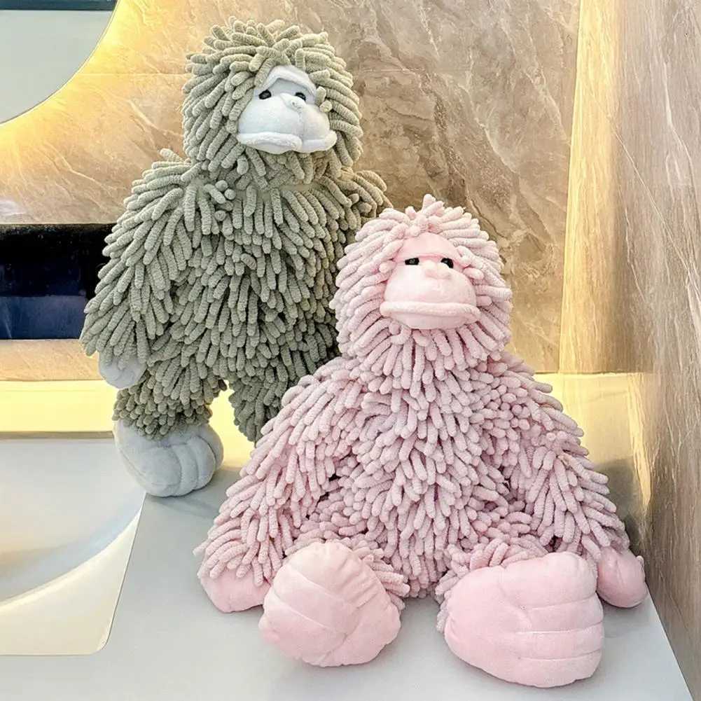Gorilla Doll Hand Towel Chenille Fuzzy Animal Decorative Towel Cute Gorilla Towel with Hanging Loop for Kitchen Bathroom C251210