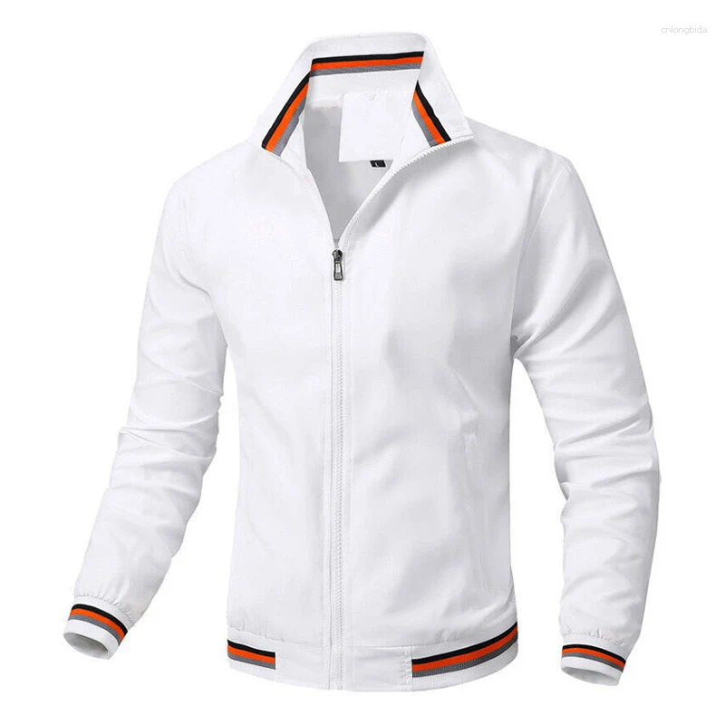 Men's Jackets 2025 Autumn Men Bussiness Casual Jacket Fashion Short Stand Collar Coats Man Ribbed Cuffs Simple All Match Zip Up