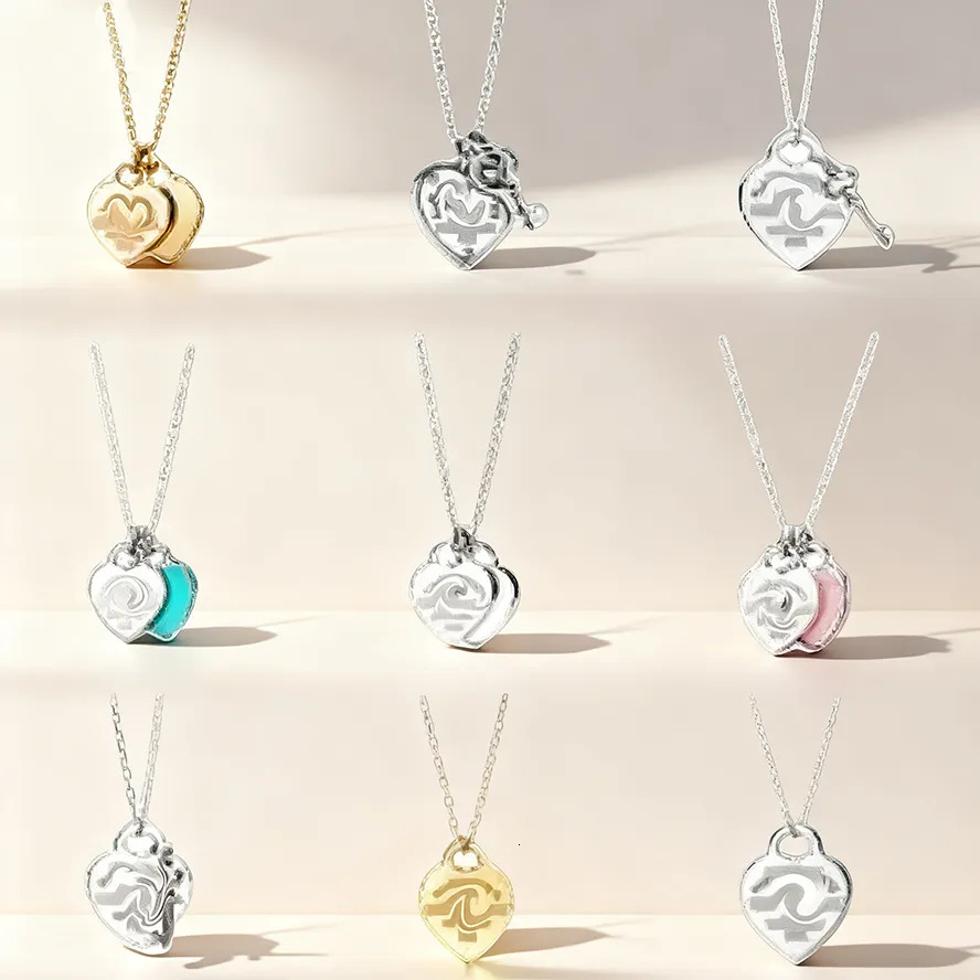 tiffamliess necklace designer necklace luxury jewelry designer jewlery women diamonds metal chain thin letter pendant charm necklaces Valentines bracelet