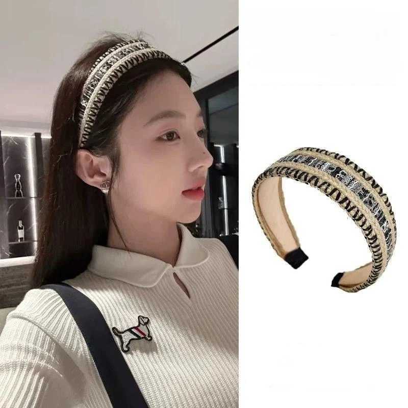 Bohen Mixed Color Knitted Hair Hoop Wen Simple And Versatile Wide Edge band Fashionable Hair Accory Y251210