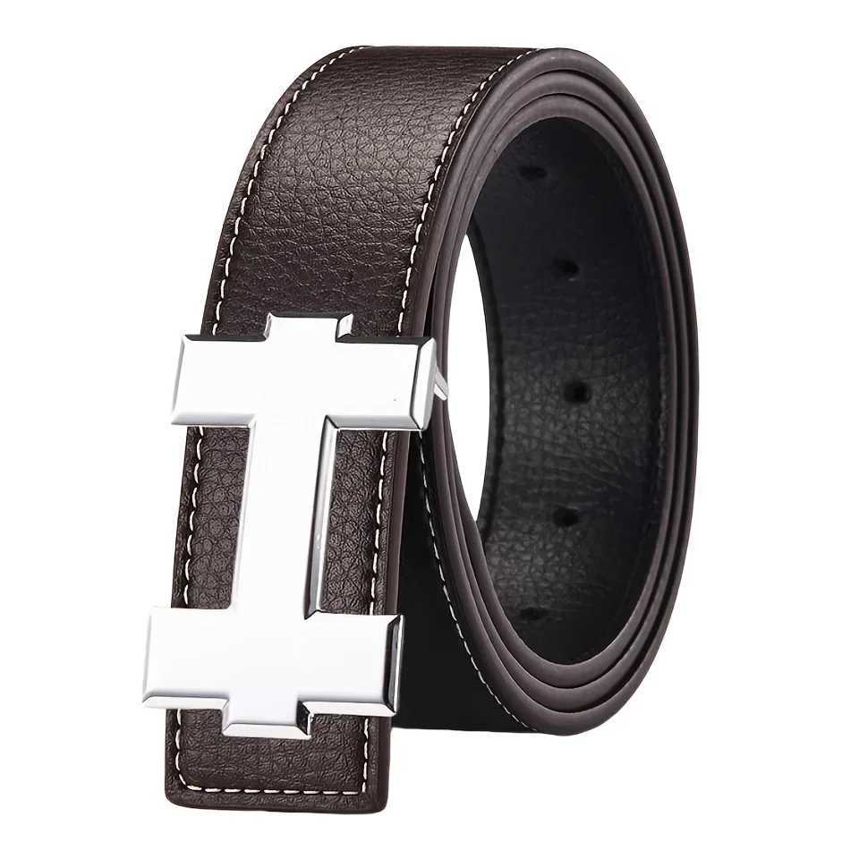 Luxury 33cm Fashion Casual Belt with Silver Smooth Buckle Designer men belt High-Quality Unisex Fit Perfect for Jeans Workwear Y251210
