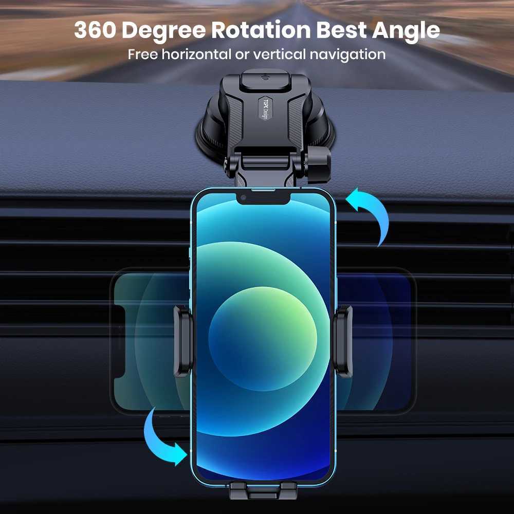 TOPK Car Phone Holder Mount Cradle for CarAdjustable in Vertical and Horizontal Directions with High Stability Strong Adhesion C251210