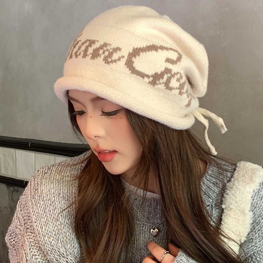 Luxury Hot Sale Slouchy Fashion Winter Hats Trendy Beanies For Women Streetwear Dandy Hat With Drawstring Winter Knitted Hats Y251209