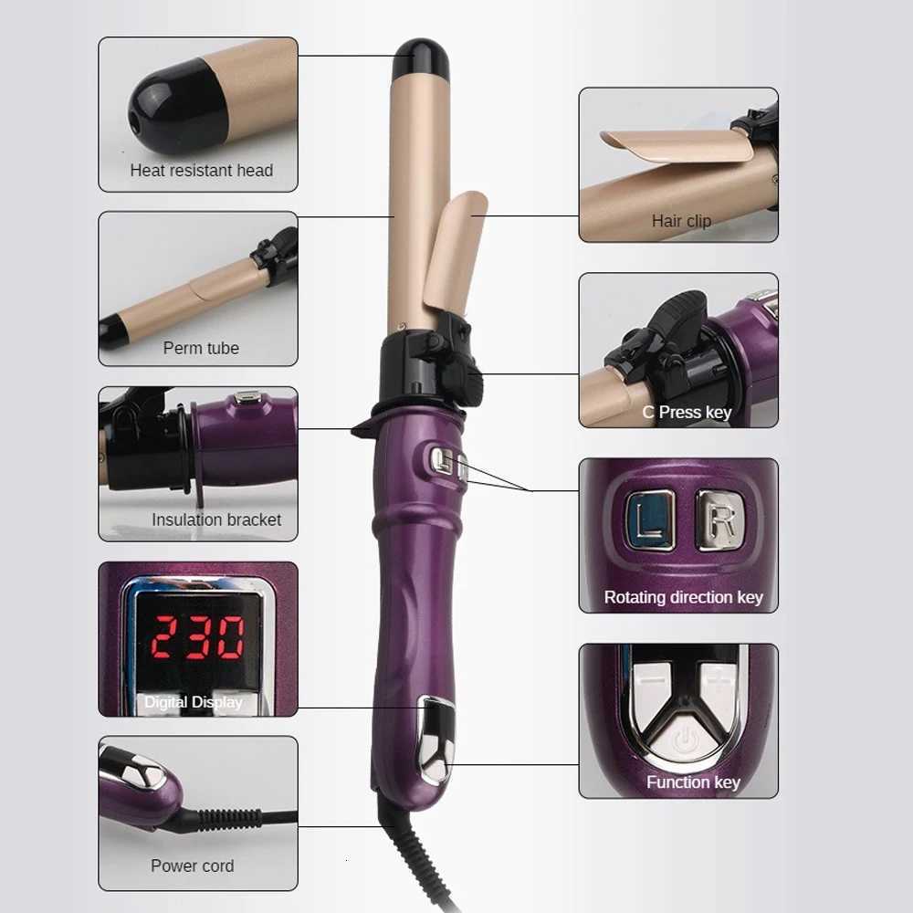 Spot Fully Automatic Electric Rotating Curling Iron Machine Big Wave O-Wound Hair Beauty ToolT251210