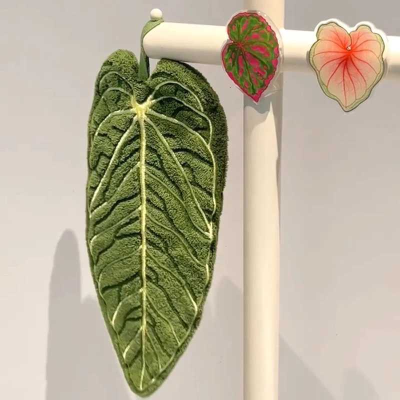 Absorbent Hand Towel Hot Plant Leaf Handkerchief Towels for Kitchen Bathroom Portable Cleaning Wipe Towels Home Accessories C251210