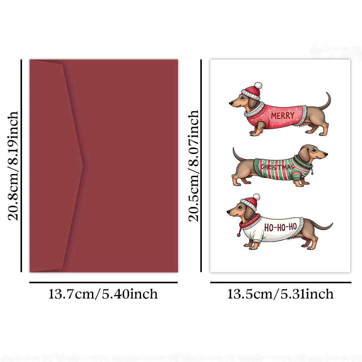 Funny Dachshund Christmas Greeting Card with EnvelopeMerry Christmas Cards Perfect for Dog LoversPet Owner Holiday Gift Cards H251210