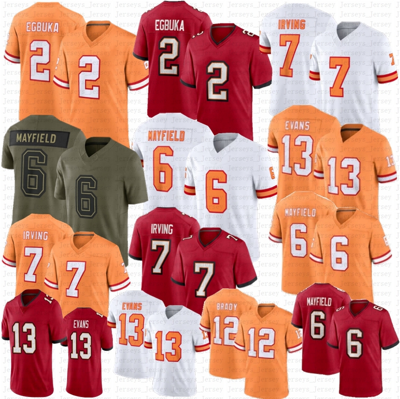 2025 New Baker Mayfield Bucky Irving Mike Evans Emeka Egbuka Football Jersey Chris Godwin Jr Tom Brady Brooks Winfield Jr David Vita Vea Alstott