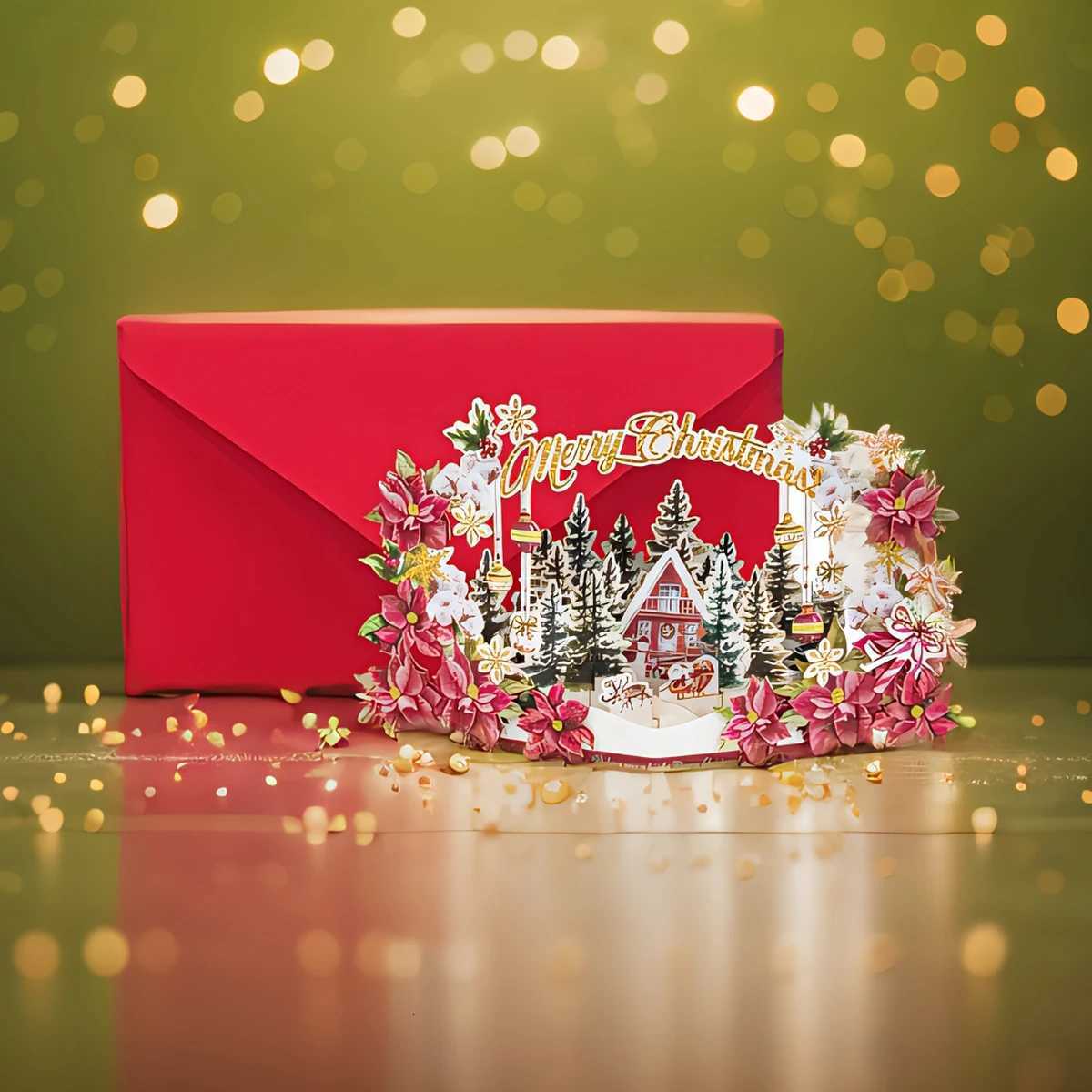 1Pc Christmas -up Card Christmas Gift Card Gift for Her Christmas Tree and Other Christmas Elements He Decoration Card H251210