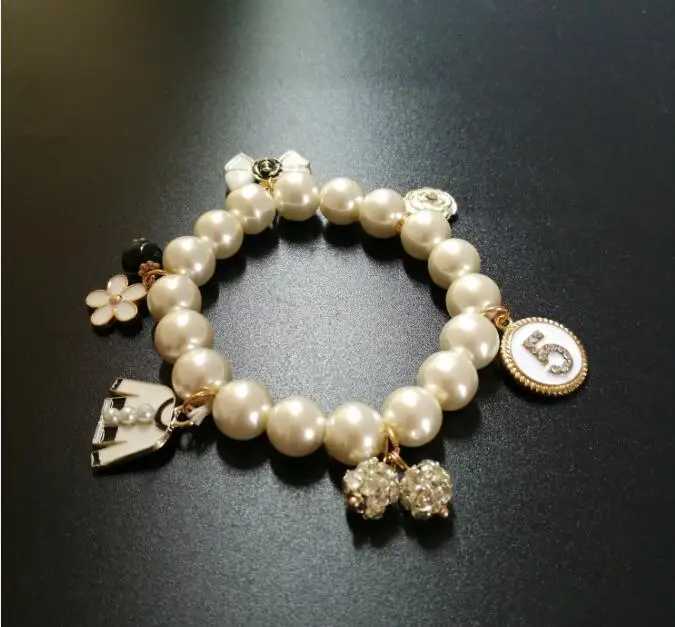 Elastic Pearl Bracelets Bangles for Wen Bijoux Crystal No5 jewlery Y251210