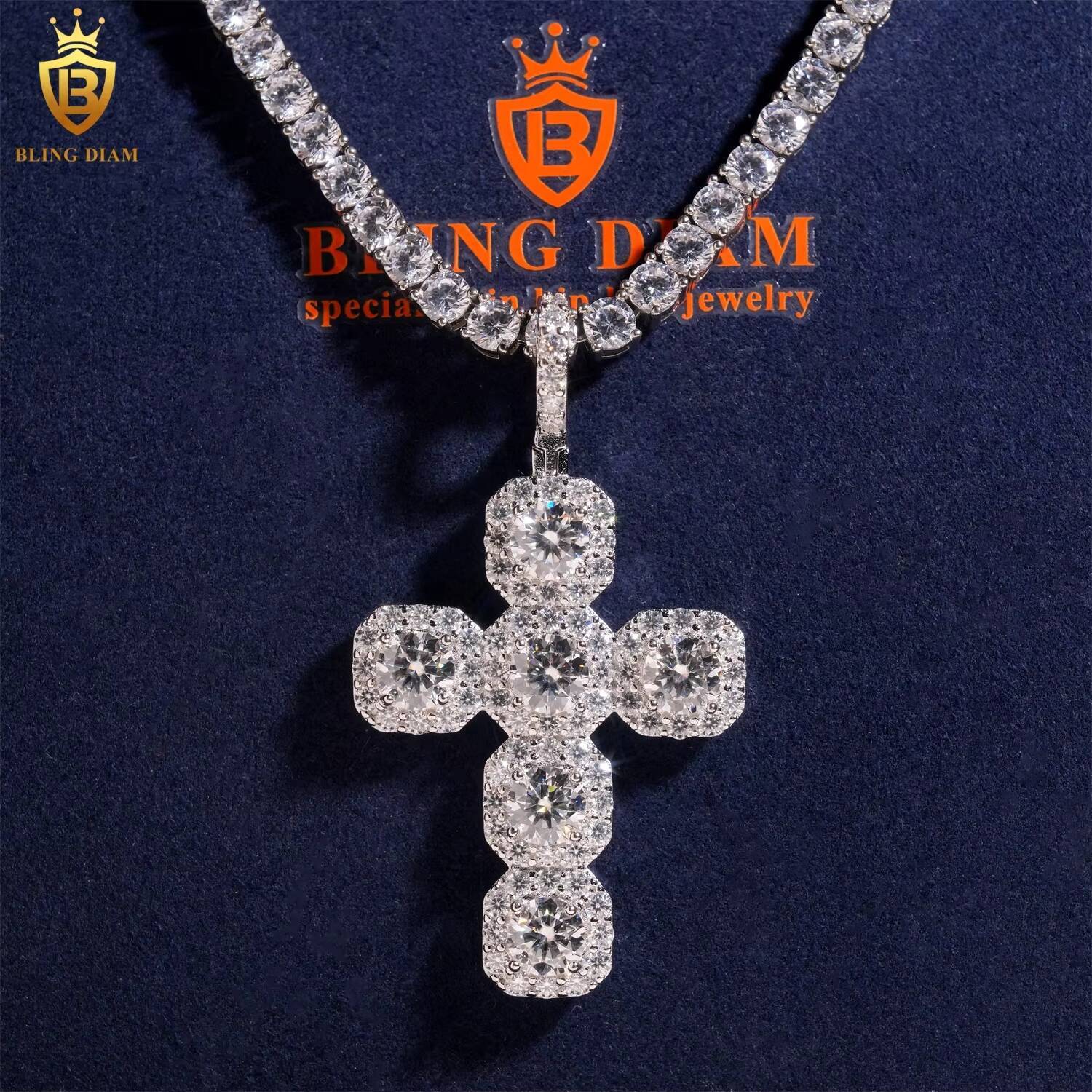 Hip Hop 925 Sterling Silver Pass Diamond Tester Custom Fashion VVS Moissanite Pendant
