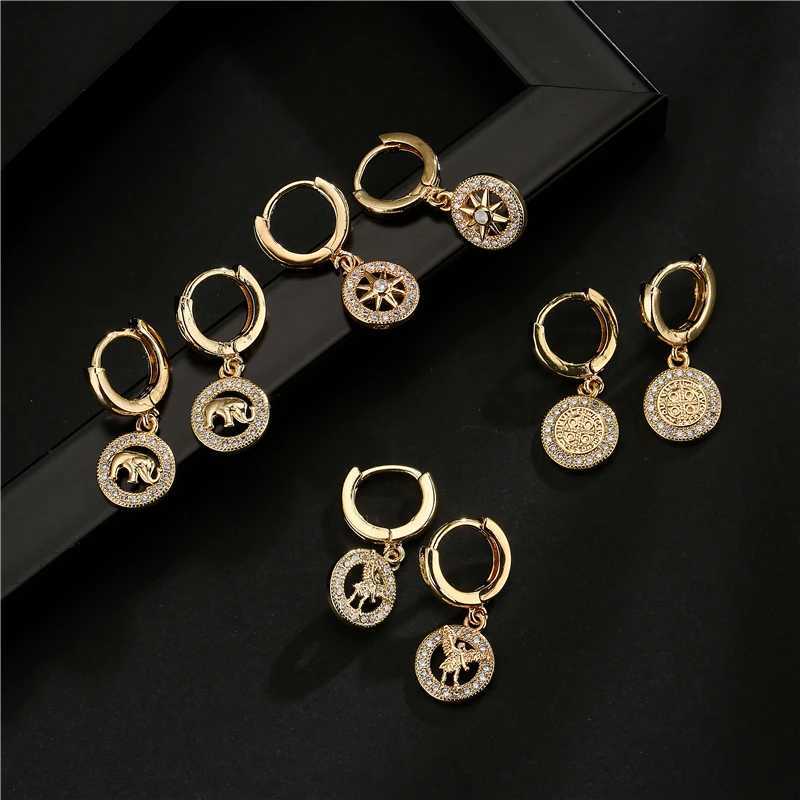 NEWBUY Fashion Gold Color Copper Plant Earrings Luxury Cubic Zirconia wer Dangle Earring Hot S Fem Party Jewelry Gift Y251210