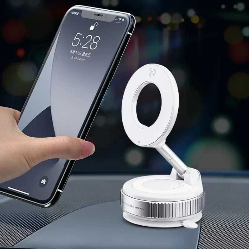 Magnetic Vacuum Phone Holder Car Mount Vacuum Adsorption Car Phone Mount Foldable Car Navigation Holder for Gym Bath Shower C251210